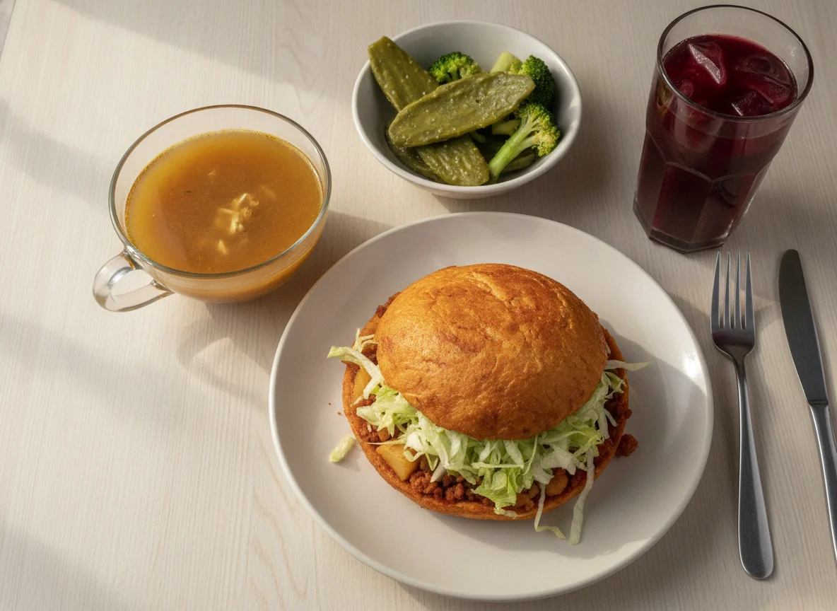 Pambazo con sopa y guarnición photo