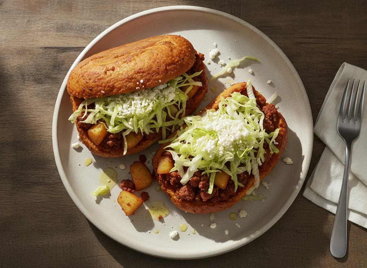 Pambazos de papa con chorizo photo