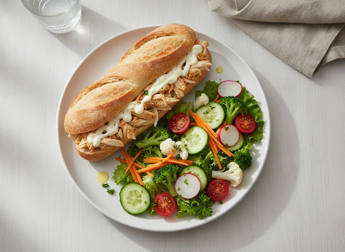 Pan con Pollo y Ensalada photo