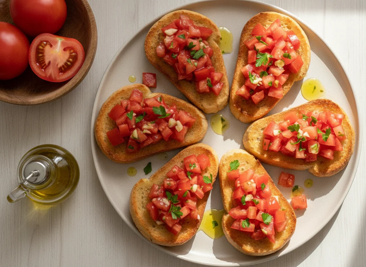 Pan con tomate picado photo