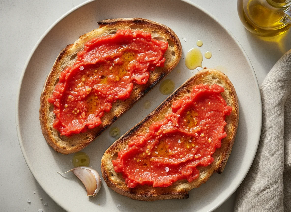 Pan con tomate y aceite de oliva photo