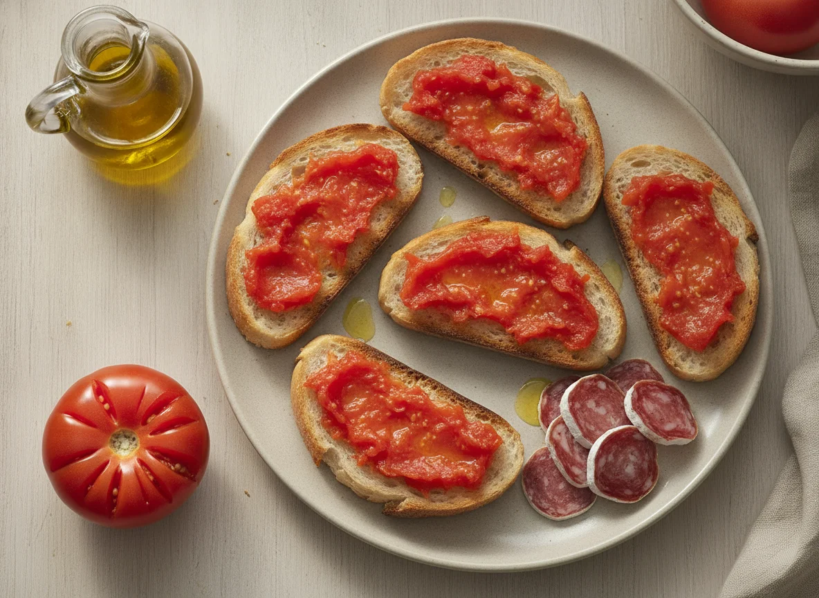 Pan con tomate y fuet photo