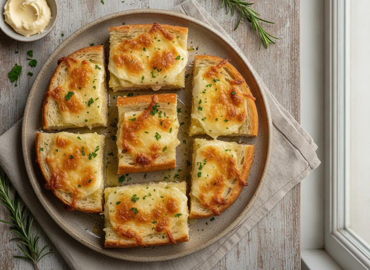Pan de ajo con queso photo