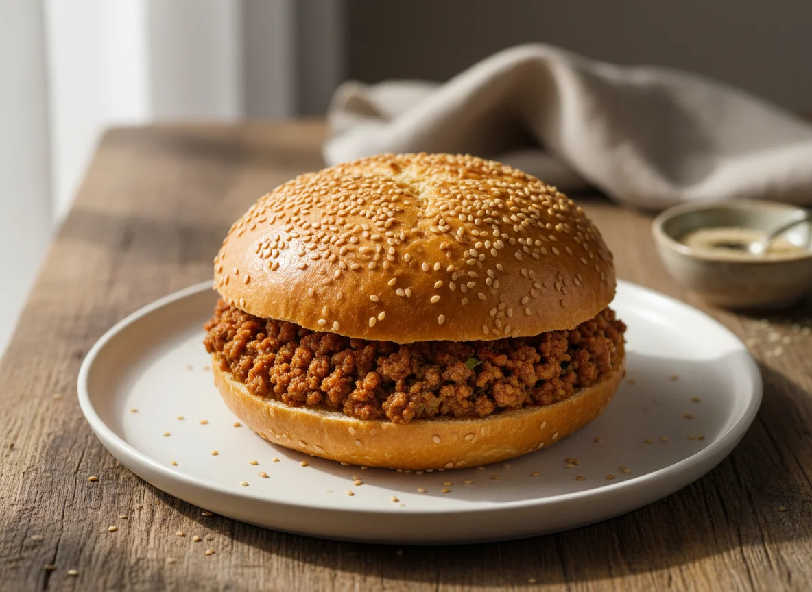 Pan relleno de carne photo