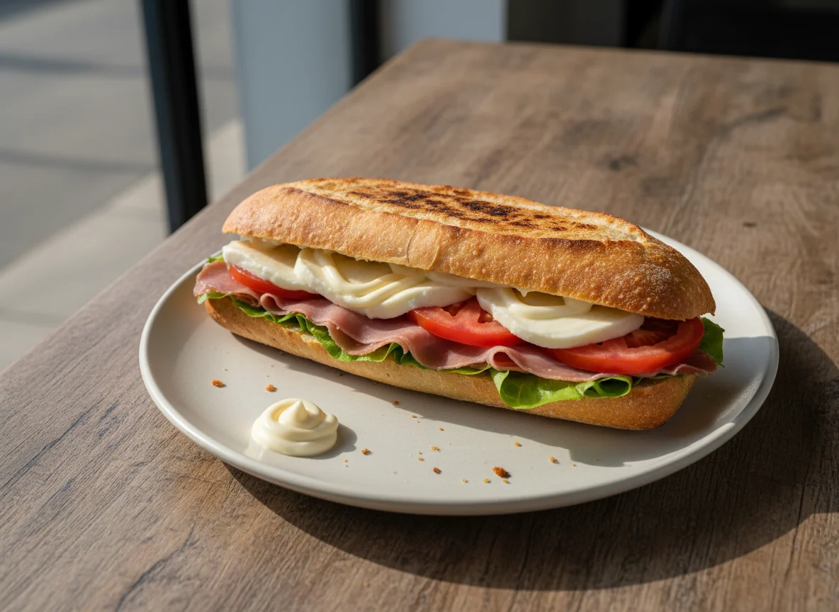 Panini de jamón y queso photo