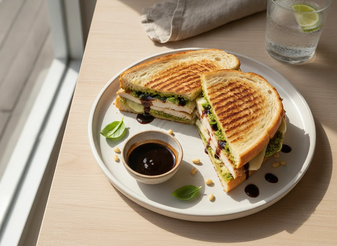 Panini de pollo con pesto photo