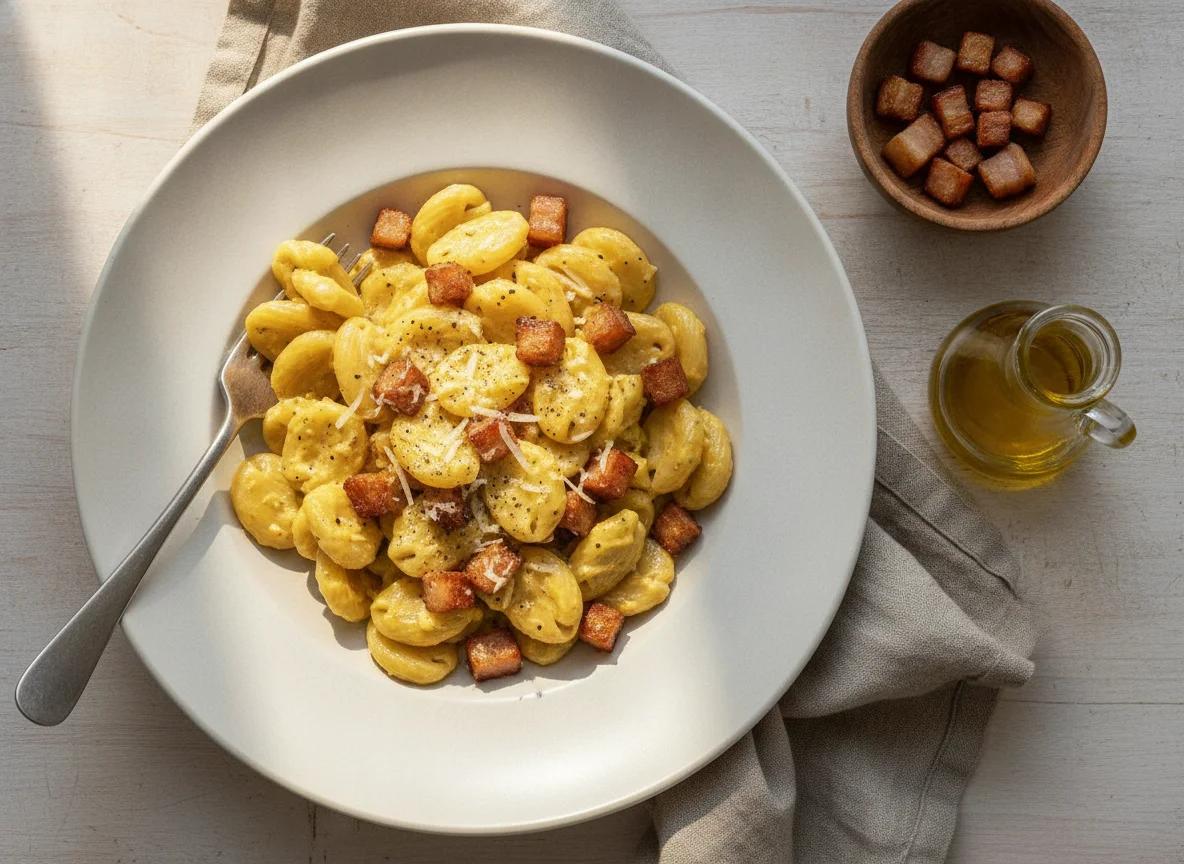 Pasta carbonara con panceta photo