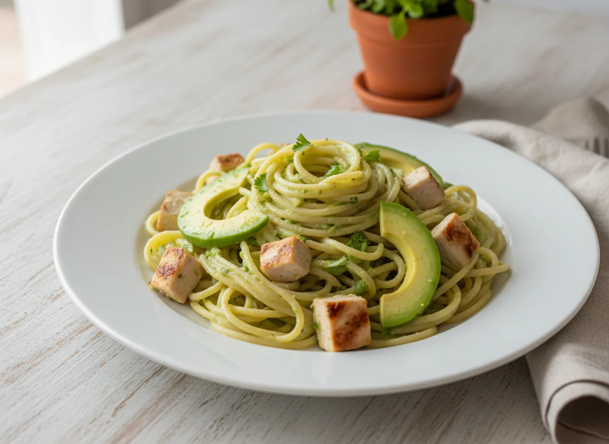 Pasta con Pollo y Aguacate photo