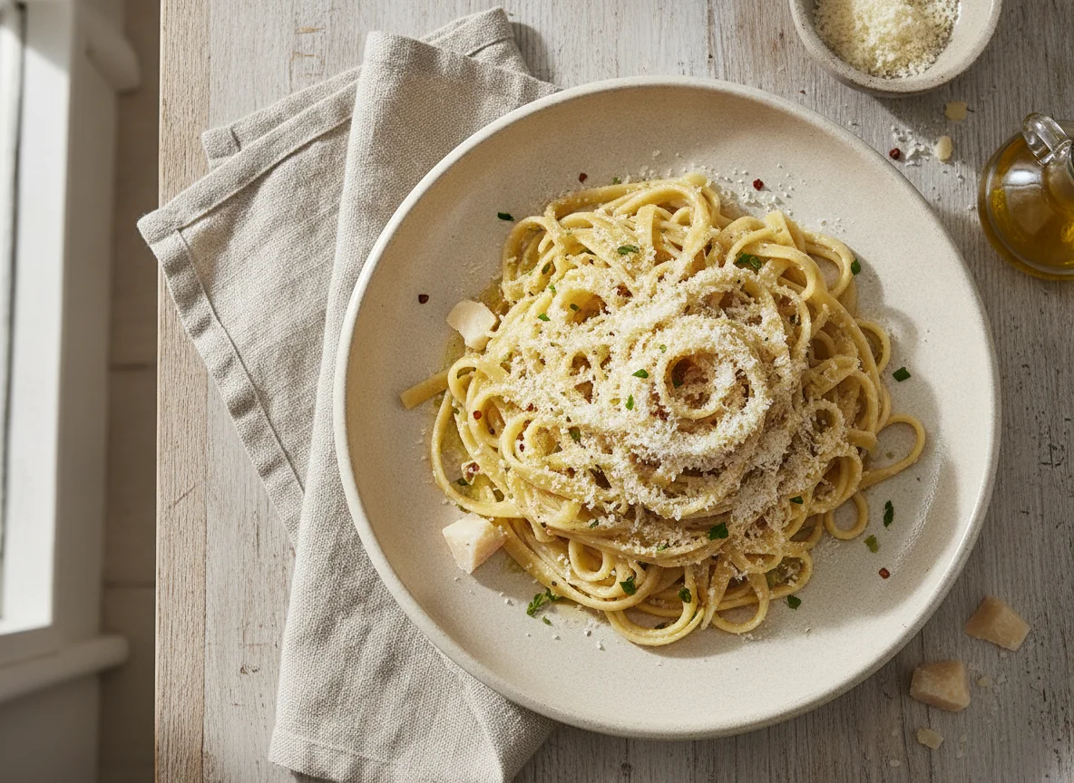 Pasta Fettuccine con Queso photo