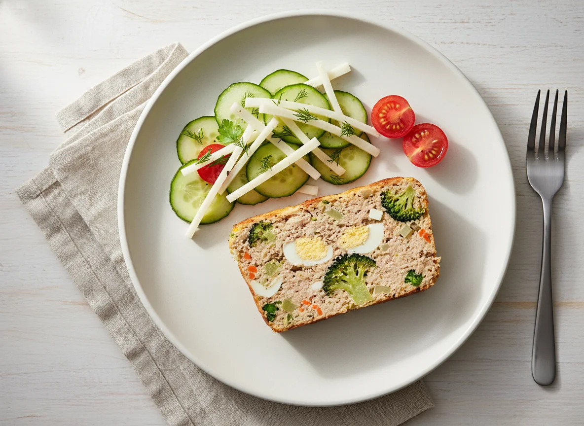 Pastel de atún con ensalada photo