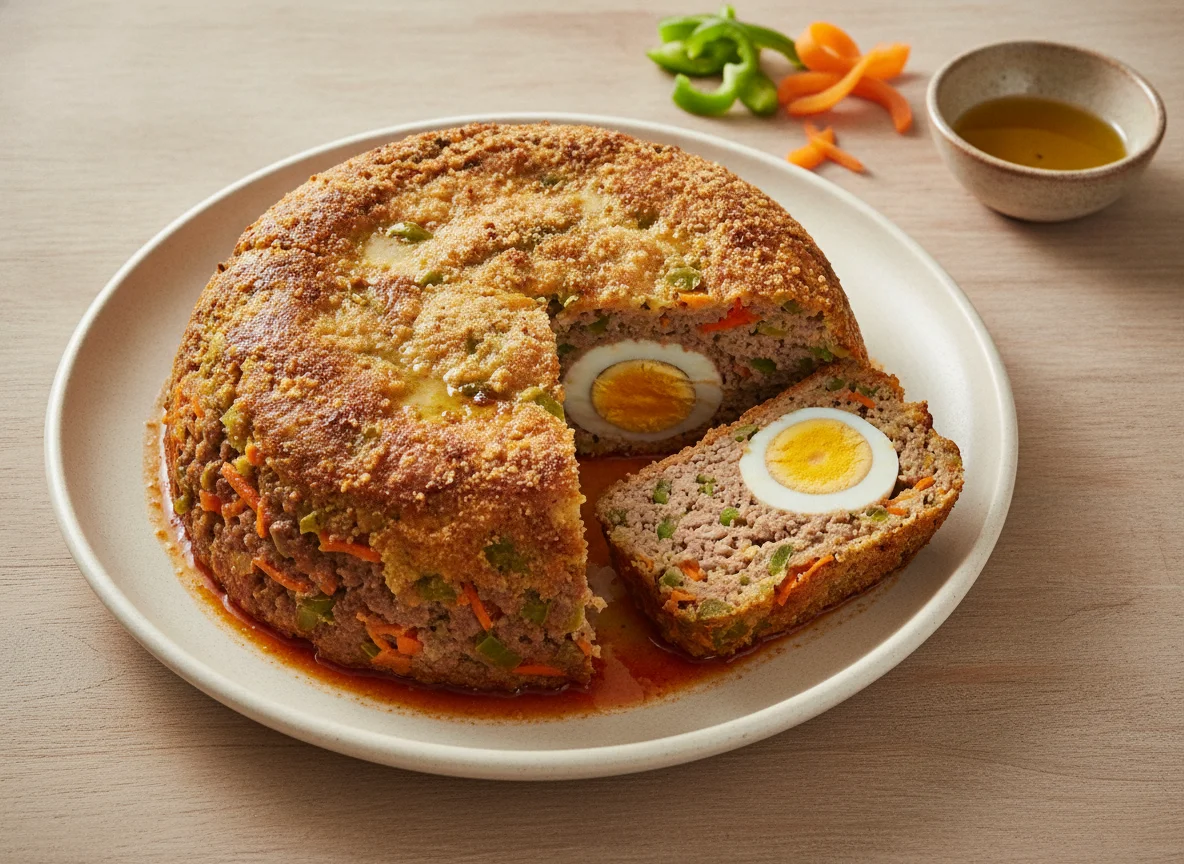 Pastel de carne con verduras photo