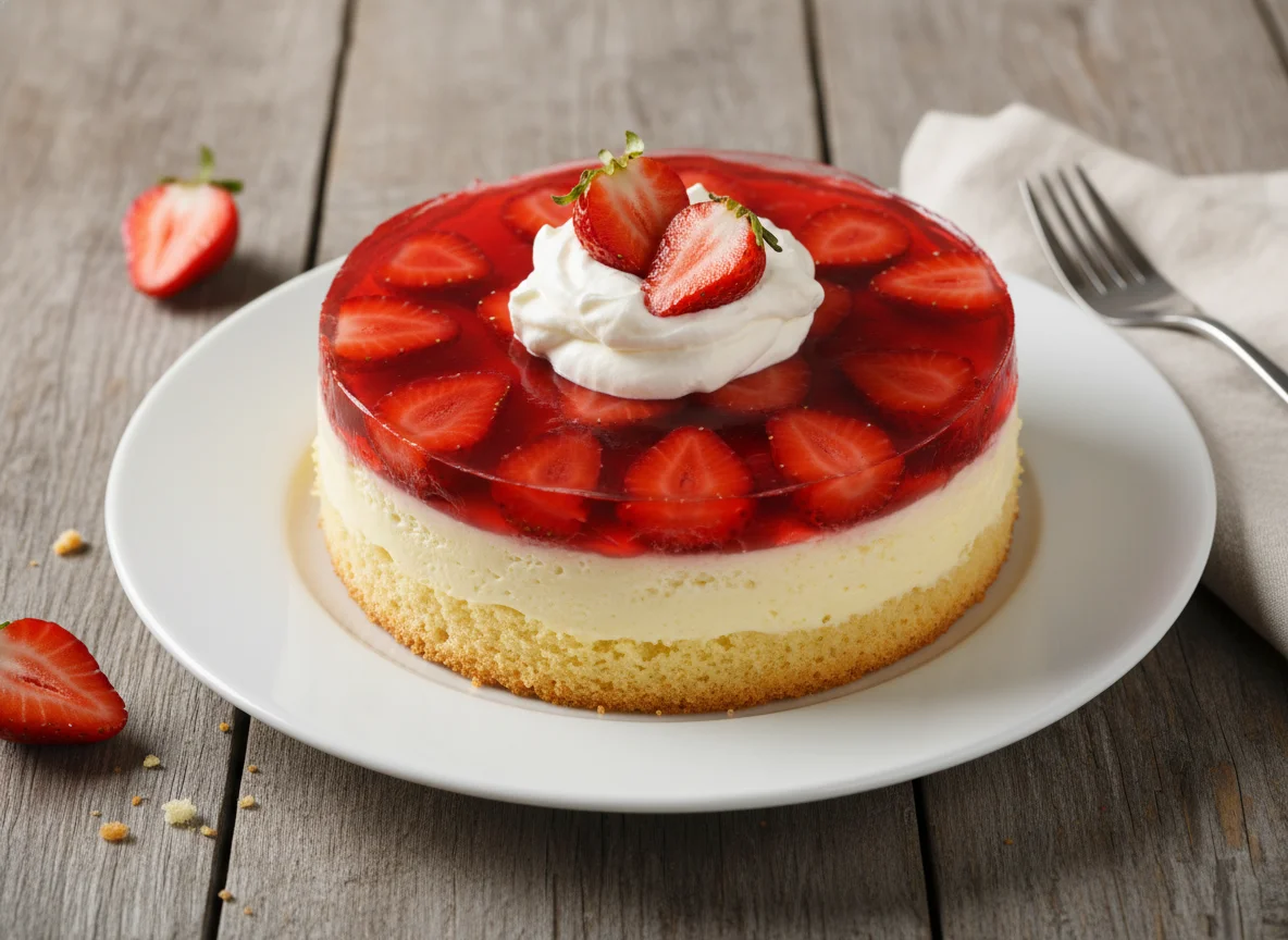 Pastel de fresa con gelatina photo