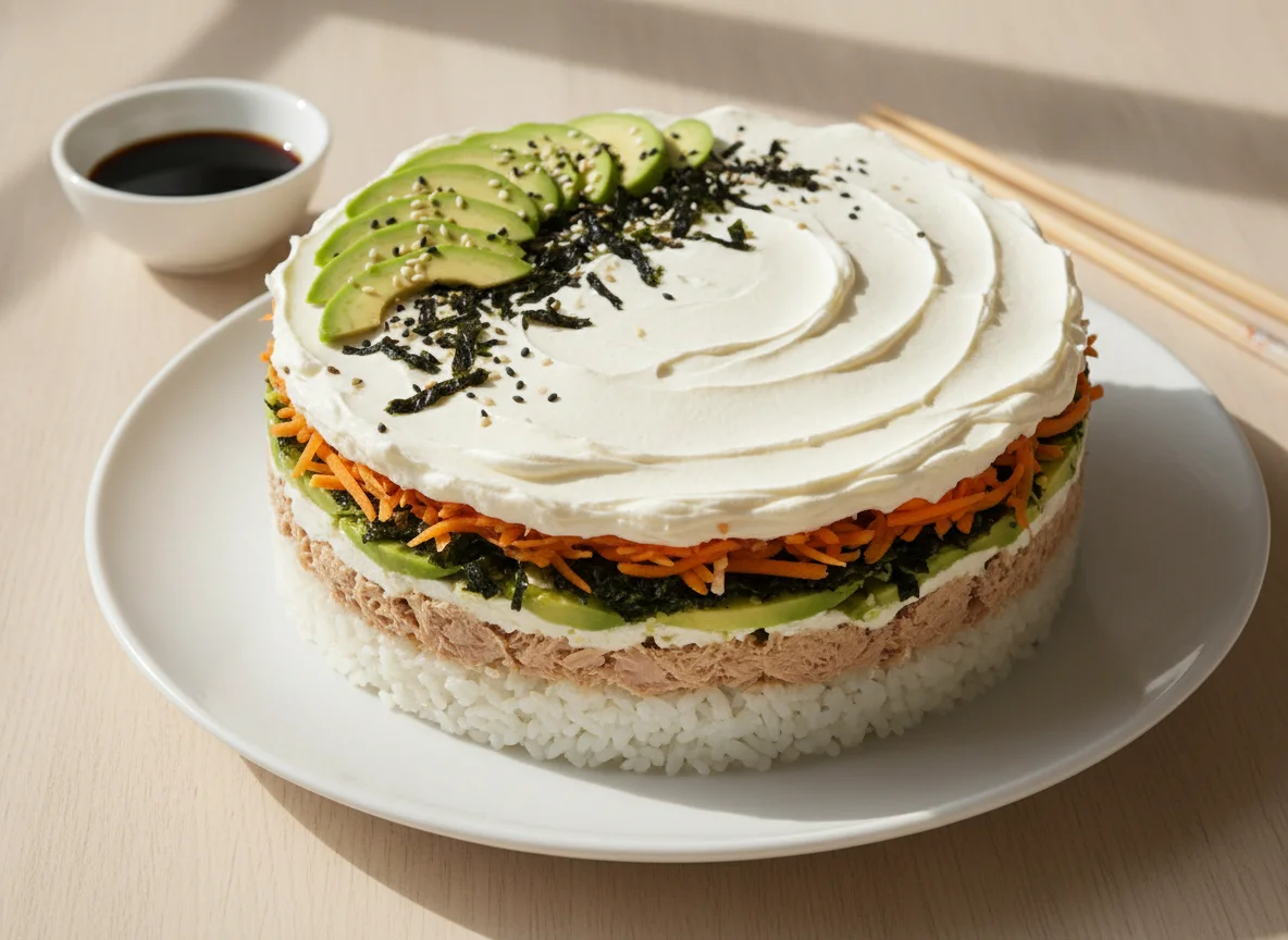 Pastel de Sushi (Sushi Cake) photo