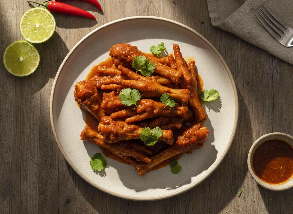 Patas de pollo estofadas photo