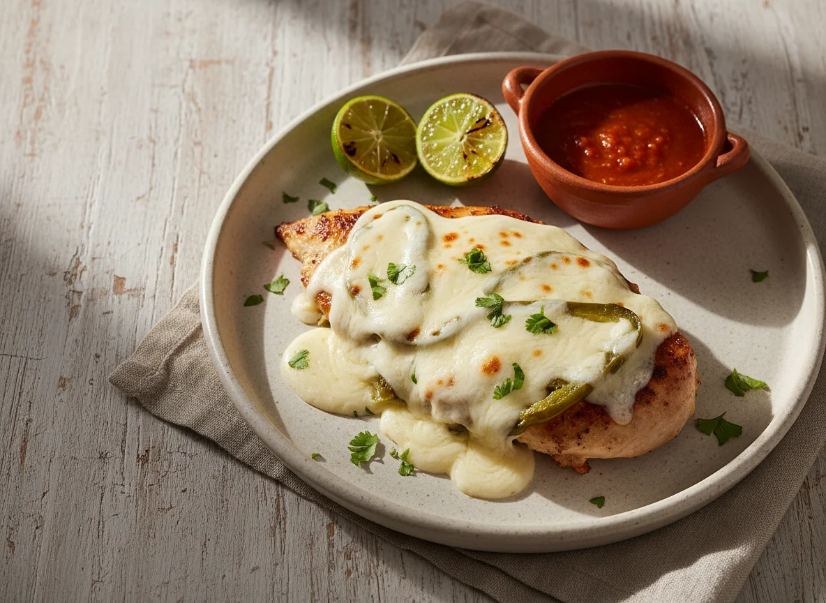 Pechuga de pollo con queso photo