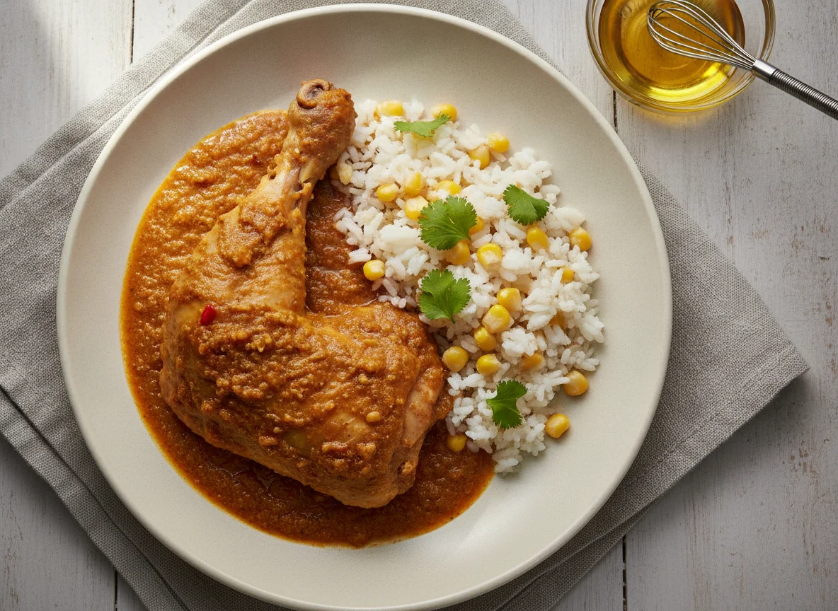 Pepián de pollo con arroz photo