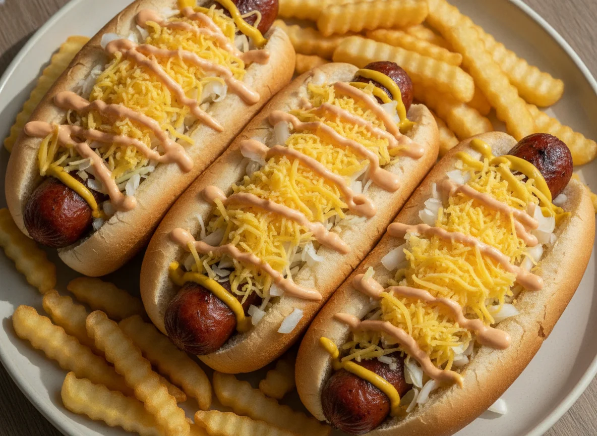 Perros Calientes con Papas Fritas photo
