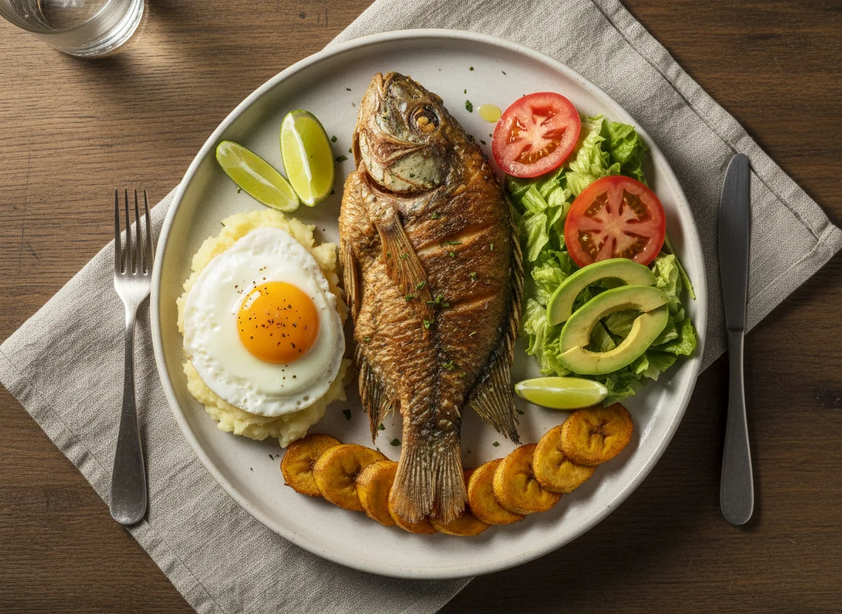 Pescado con acompañamientos photo