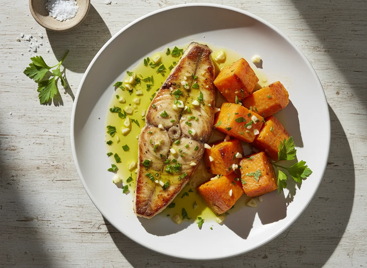 Pez espada con boniato photo