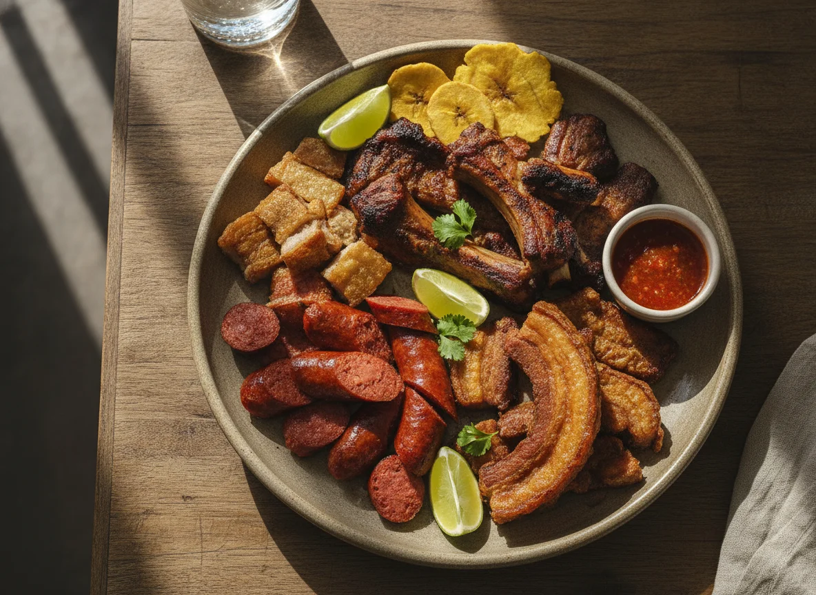 Picada de carnes asadas photo