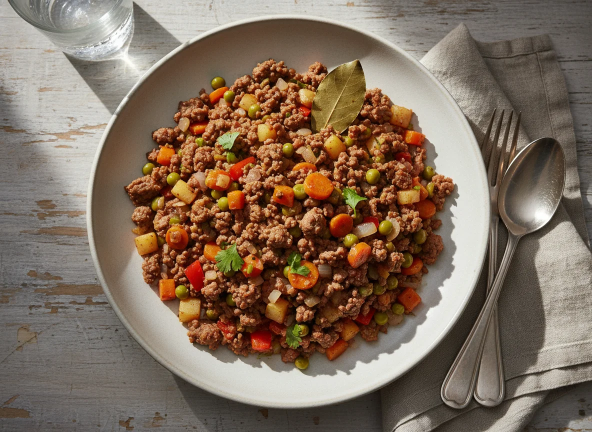 Picadillo de carne con verduras photo