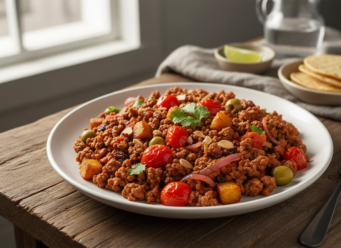 Picadillo de carne molida photo