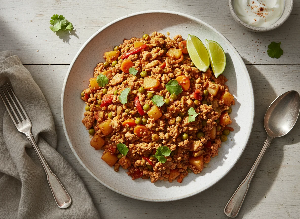 Picadillo de pollo con verduras photo