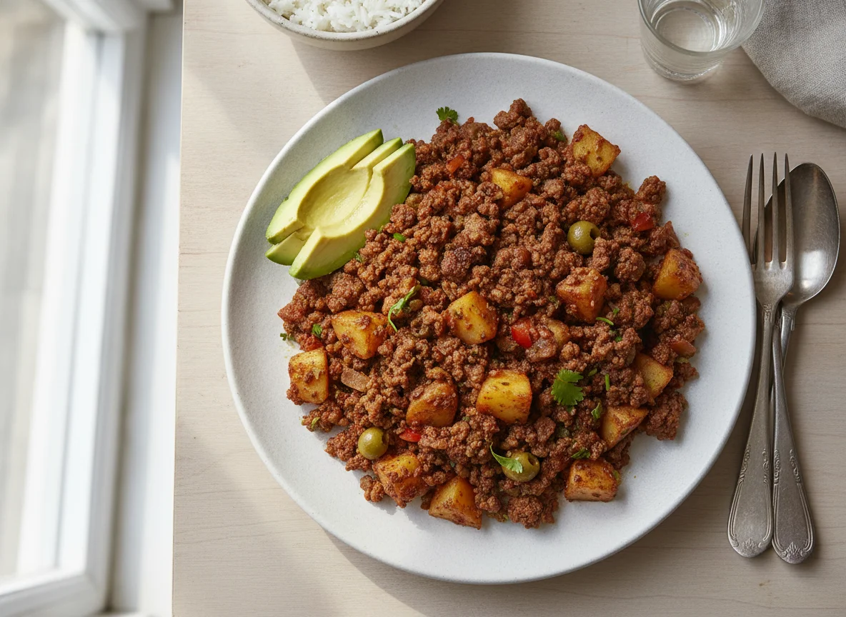 Picadillo de res con papas photo