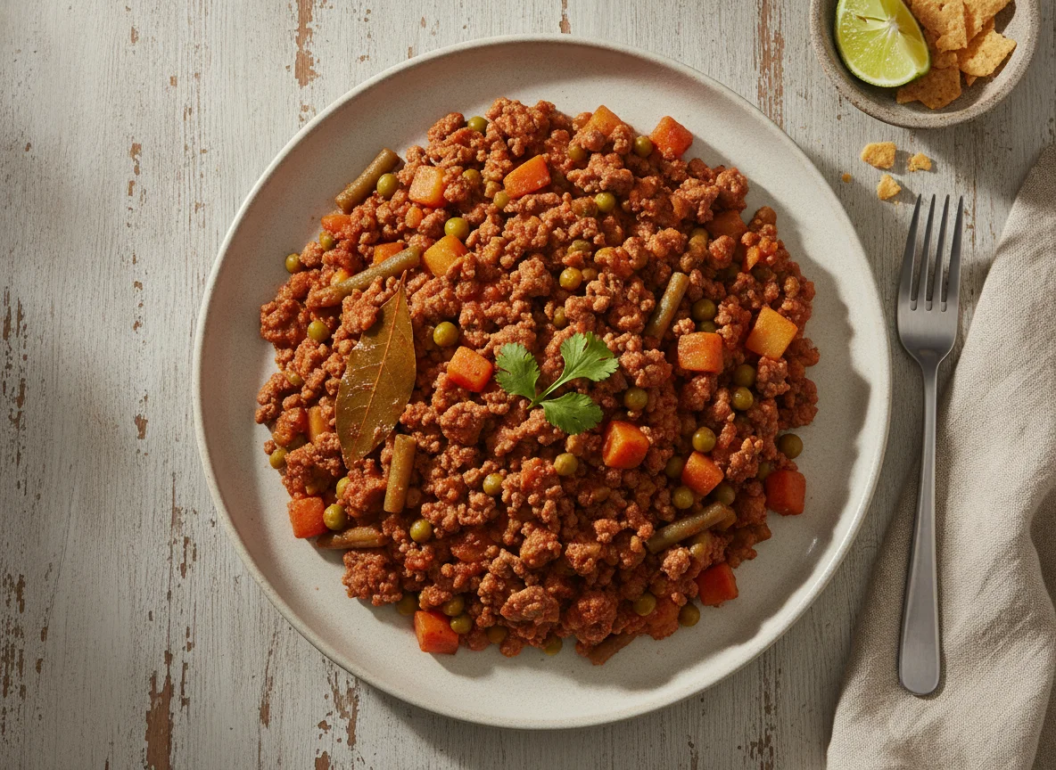 Picadillo de res con verduras photo