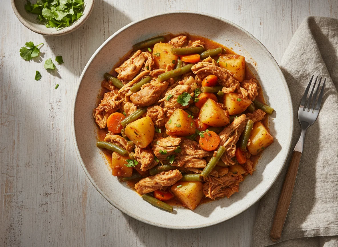 Picado de pollo con vegetales photo