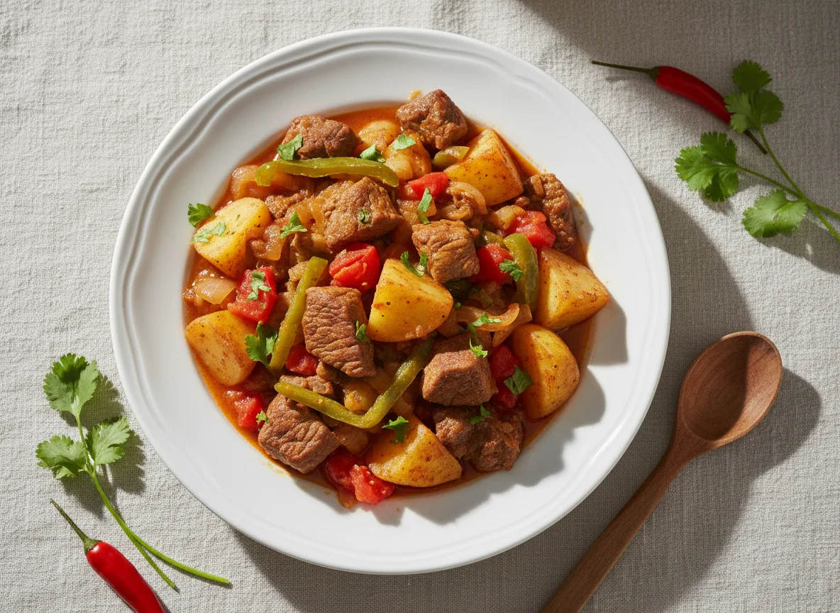 Picante de carne con papas photo