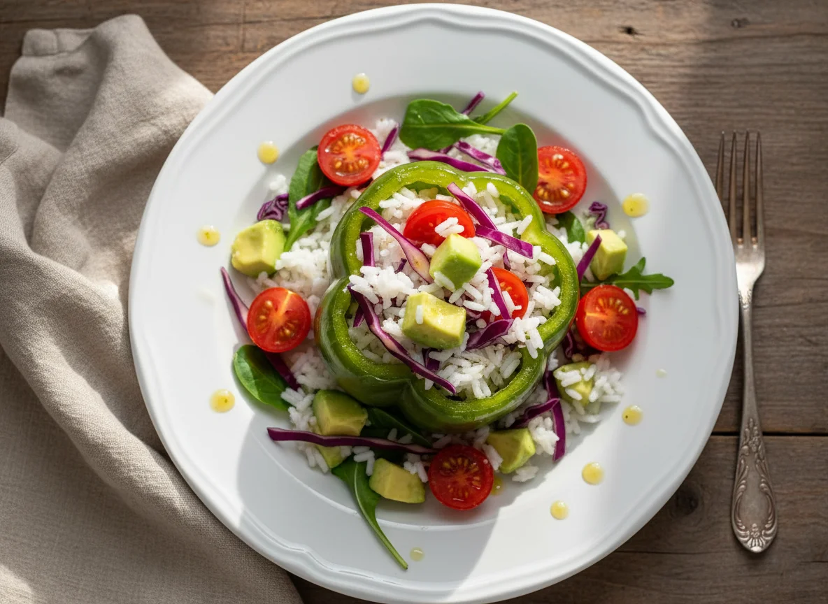 Pimiento relleno con ensalada photo