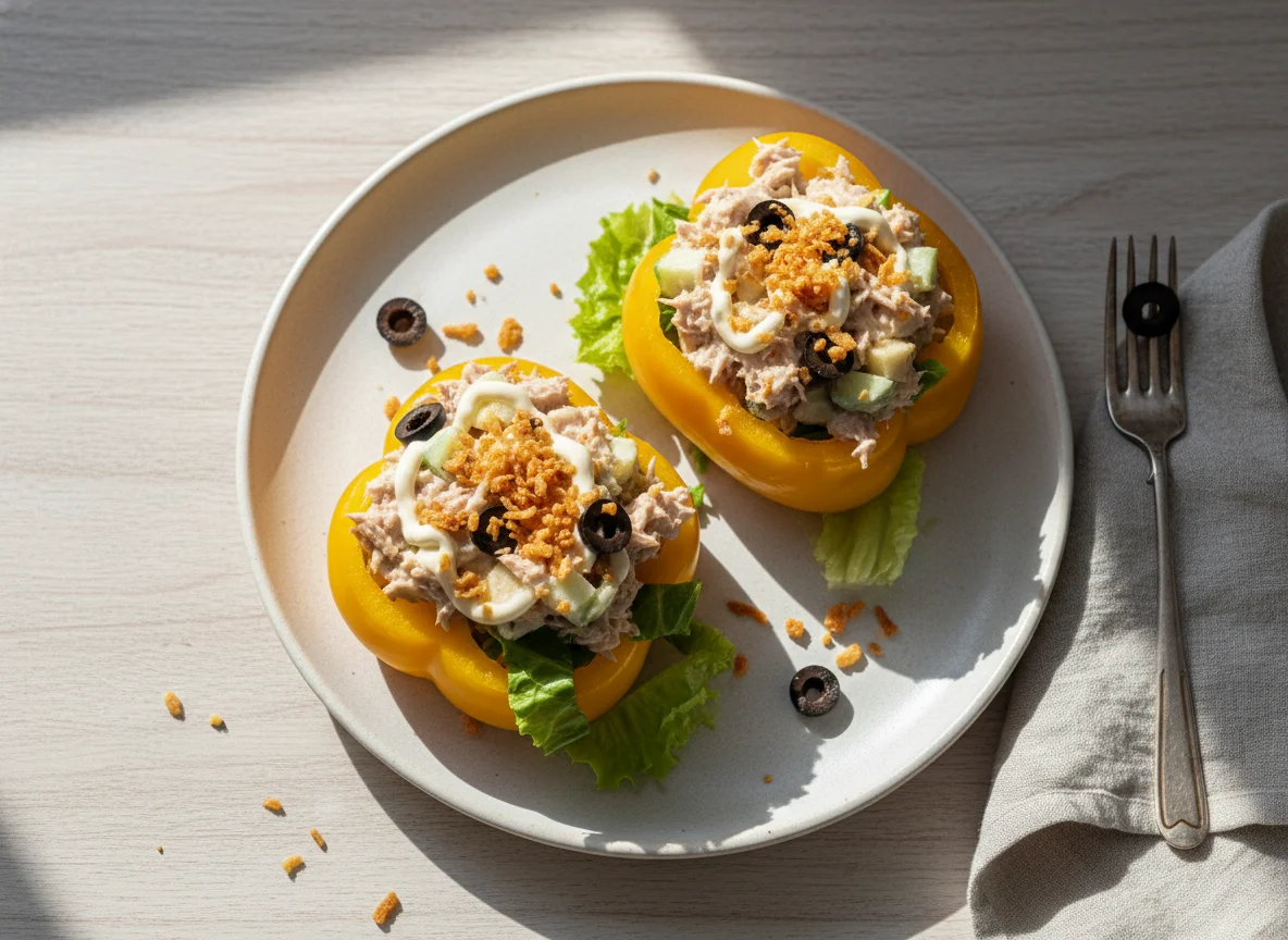 Pimientos rellenos de ensaladilla photo