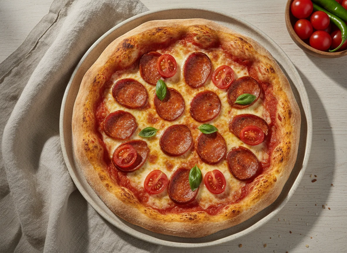 Pizza casera con longaniza photo