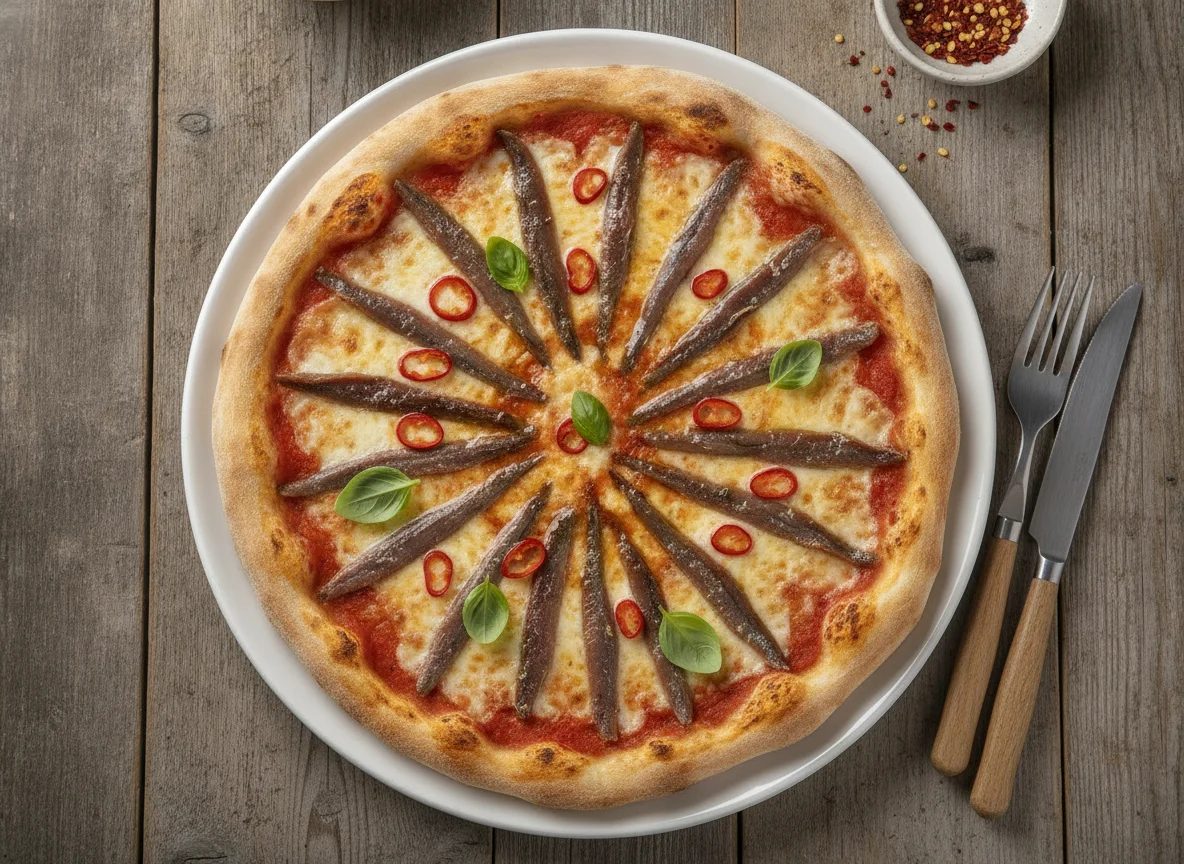 Pizza con anchoas photo