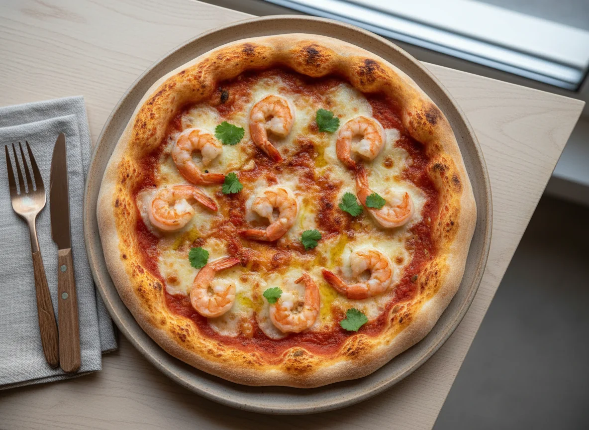 Pizza de camarones photo
