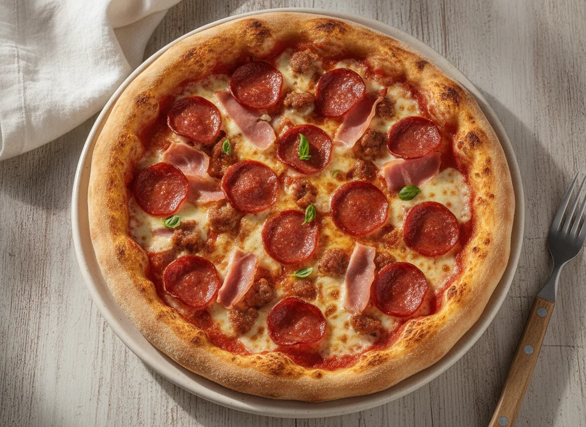 Pizza de carnes frías photo