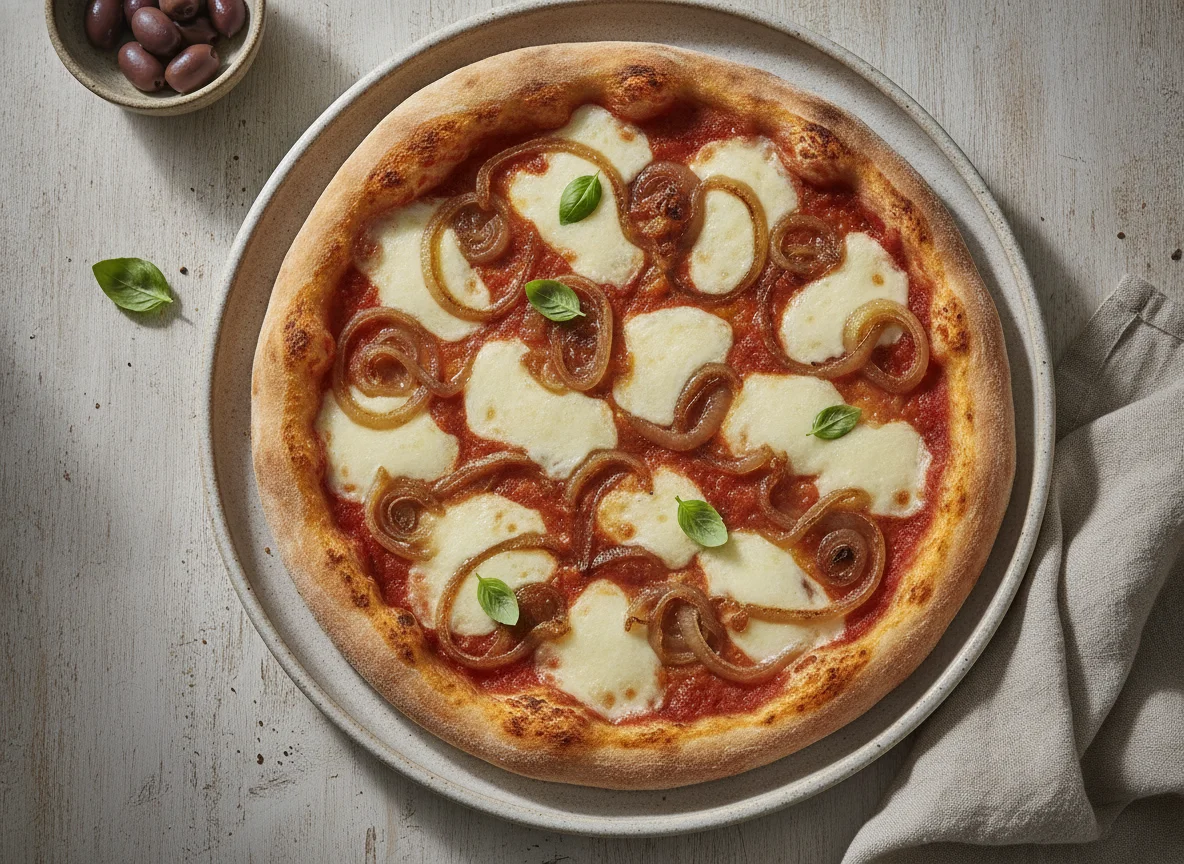 Pizza de cebolla caramelizada photo