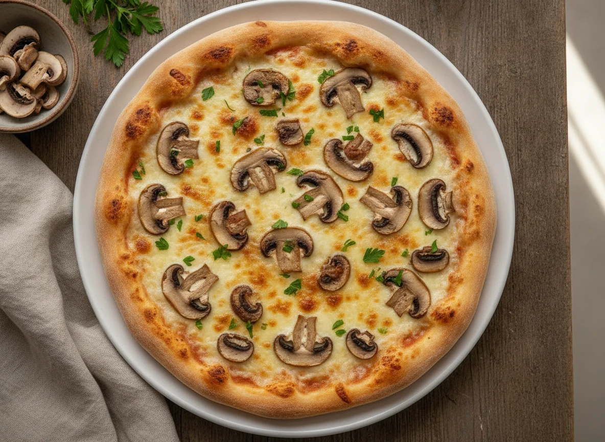 Pizza de champiñones y queso photo