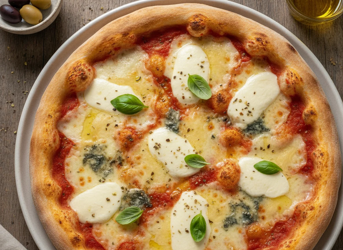 Pizza de cuatro quesos photo
