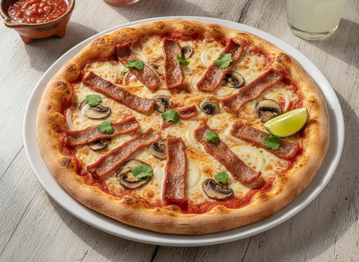 Pizza de pastor con champiñones photo