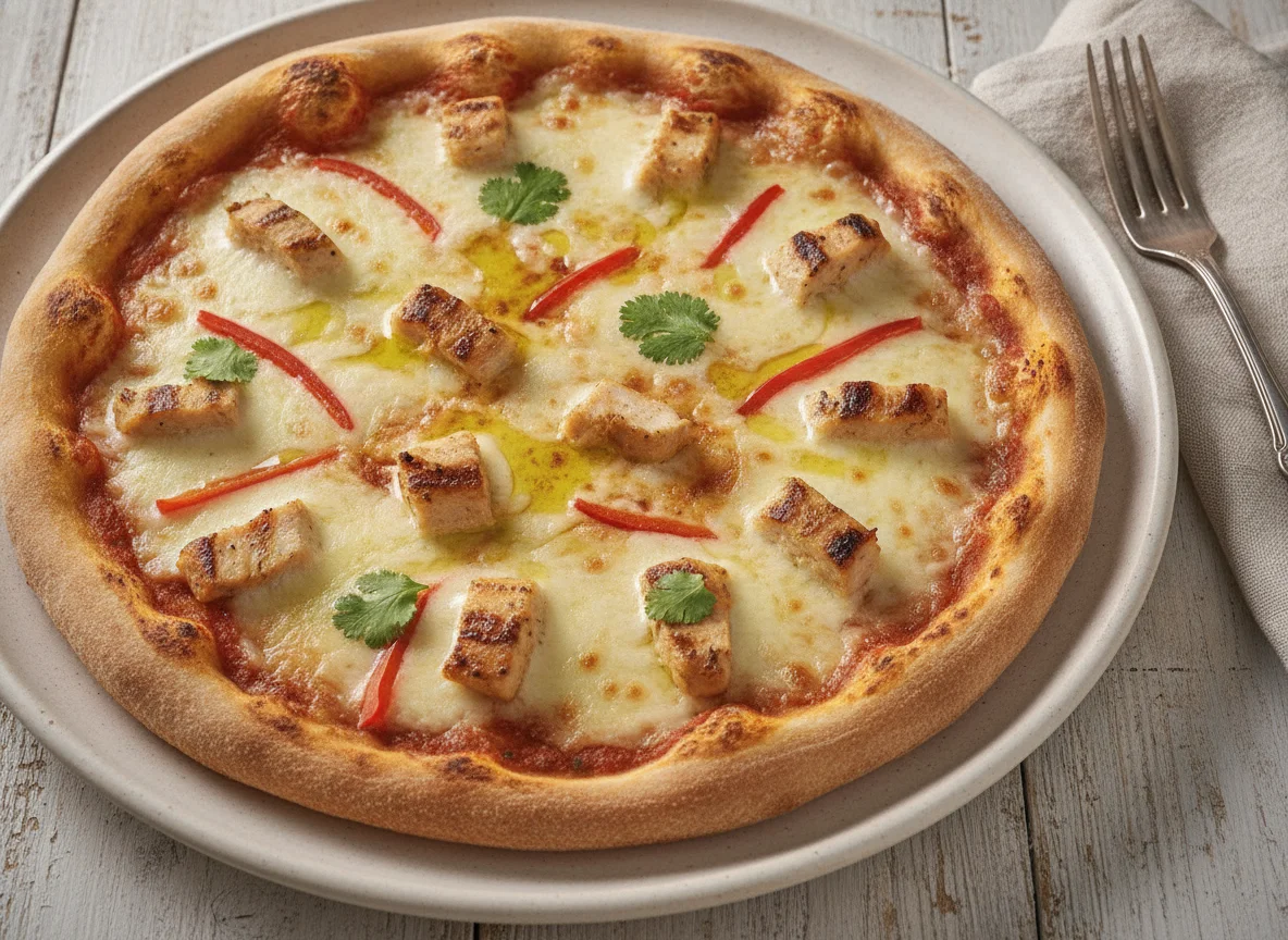 Pizza de pollo y queso photo