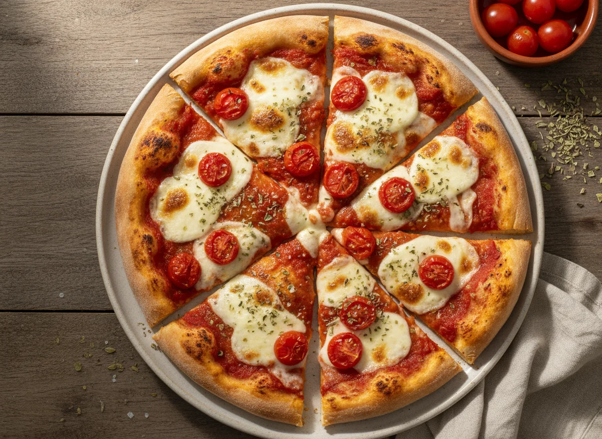 Pizza de queso y tomate photo