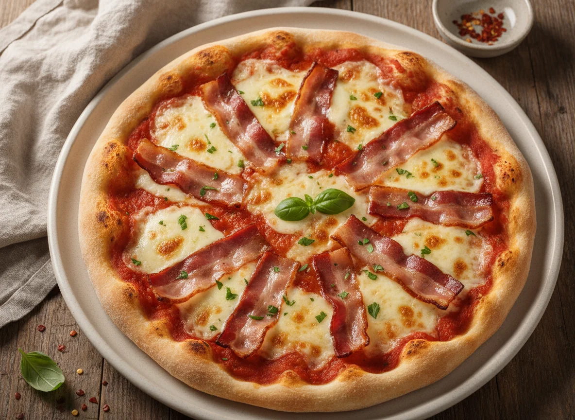 Pizza de tocino photo