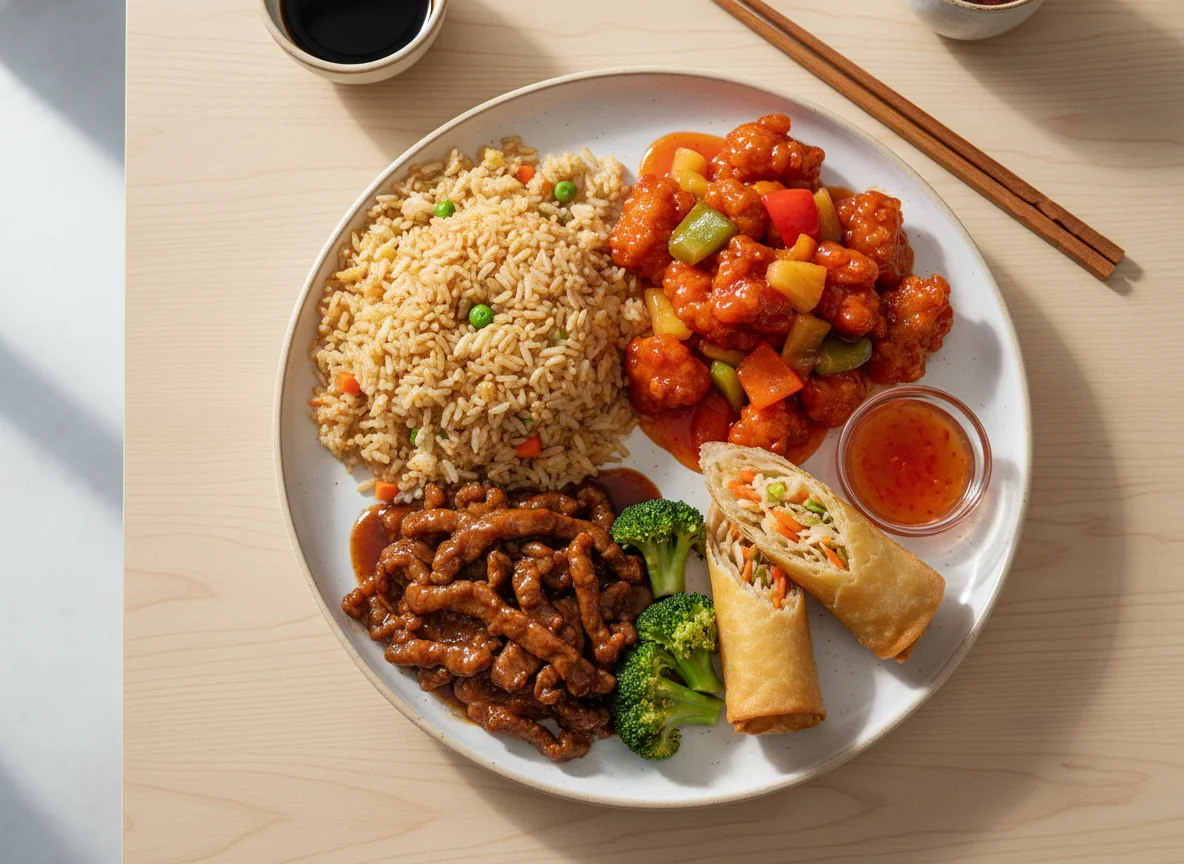 Plato combinado asiático photo
