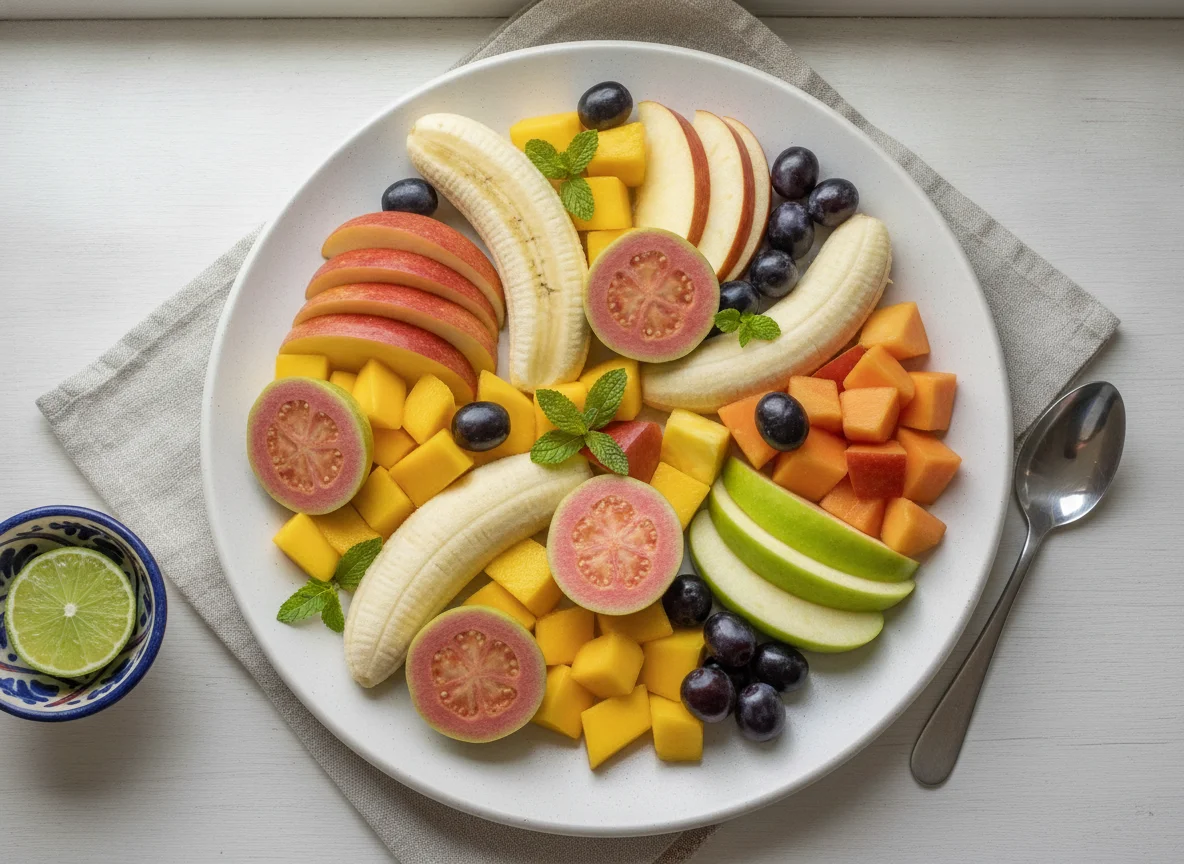 Plato de frutas variadas photo