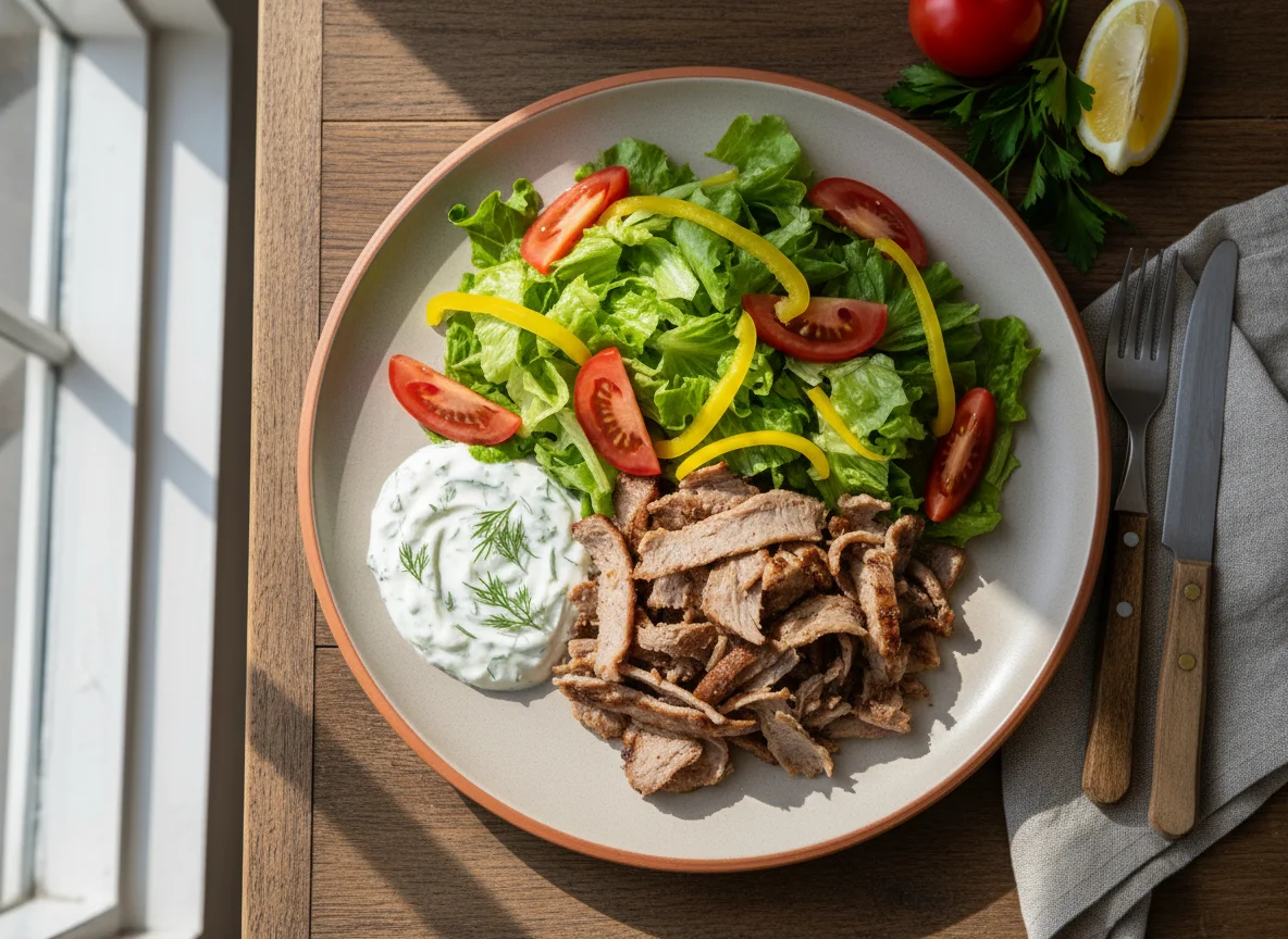 Plato de Gyro con Ensalada photo