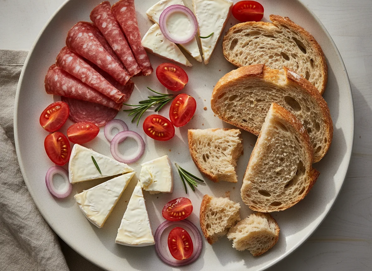 Plato de picada con embutidos y queso photo