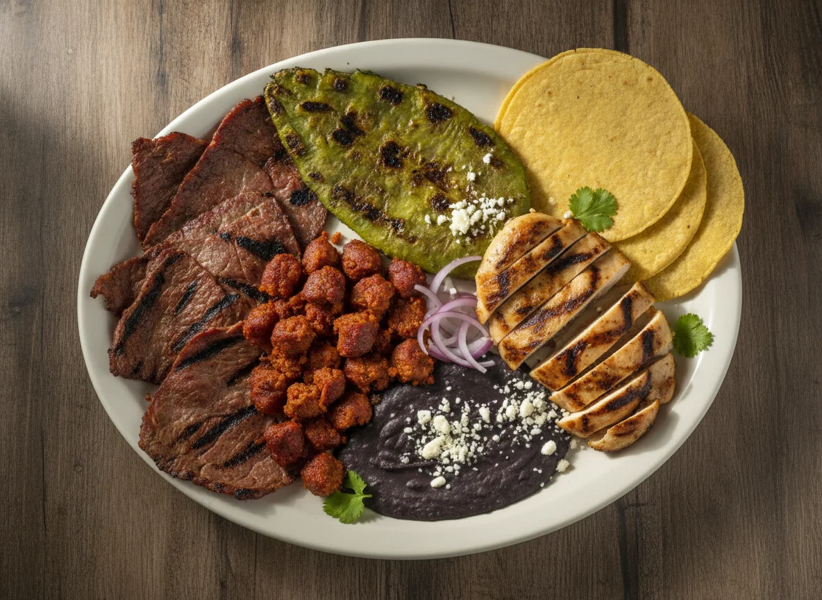 Plato Mixto Mexicano con Cecina, Chorizo y Nopal photo