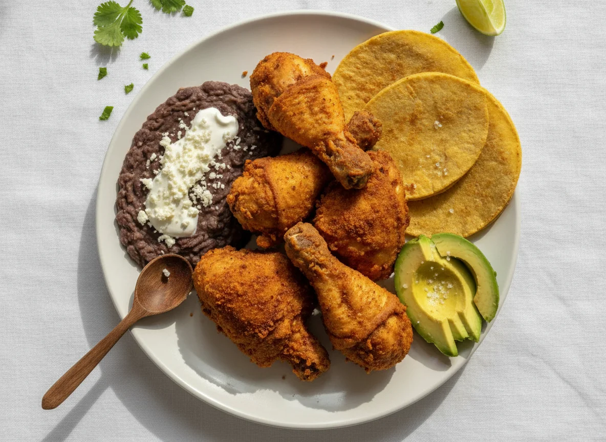 Plato típico hondureño con pollo frito photo